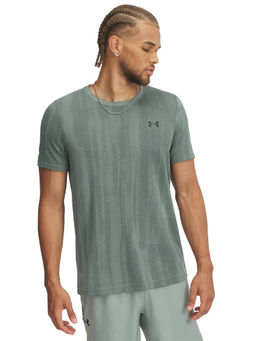 Under Armour - Green Self Design Regular Fit T-shirt