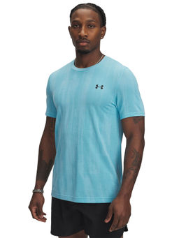 Under Armour - Blue Self Design Regular Fit T-shirt