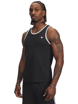 Under Armour - Black Solid Fitted Fit Tank