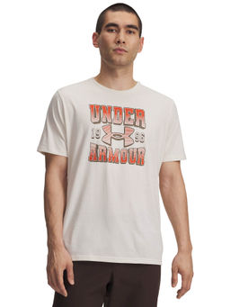 Under Armour - Off White Printed Regular Fit T-shirt