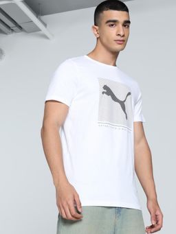 Puma - Men White Ess Logo Printed T-Shirt