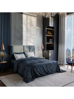 Stoa Paris - Whispers of Paris Percale Blue Patina Super King Bed Sheet Set with 2 Pillow Cover