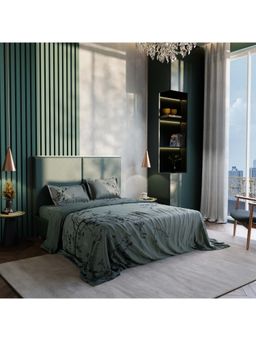 Stoa Paris - Whispers of Paris Percale Teal Perch Super King Bed Sheet Set with 2 Pillow Cover