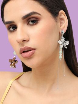 Sohi - Silver Plated Designer Stone Party Drop Earring For Women