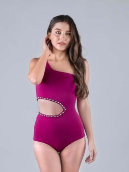 Keepfit - Magenta Solid Swimsuit For Women