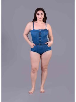 Keepfit - Blue Solid Swimsuit For Women