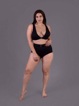 Keepfit - Black Solid 2 Piece Swimset For Women