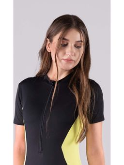 Keepfit - Black And Yellow Colorblock Swimsuit For Women