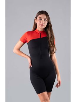 Keepfit - Black And Red Colorblock Swimsuit For Women