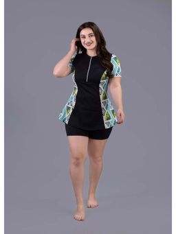 Keepfit - Medium Coverage Geometrical Padded Plus Size Swimset for Women