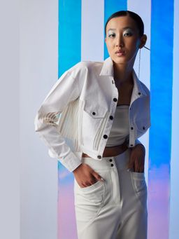 The Dapper Lady - Stella Sheer White Jacket