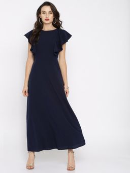 RARE - Women Blue Solid Maxi Dress