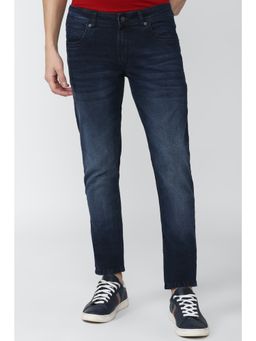 Peter England - Men Navy Dark Wash Low Skinny Fit Jeans