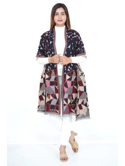 Oswal Shawls - Geometric Navy Blue Shawl