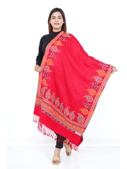 Oswal Shawls - Floral Red Shawl
