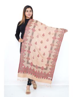 Oswal Shawls - Floral Beige Shawl