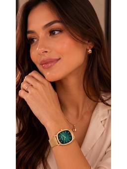 Mathey-Tissot - Martin Stainless Steel Teal Dial Watch For Women -D7919PV (Medium)