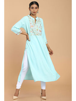 Soch - Aqua Rayon Embroidered Kurta