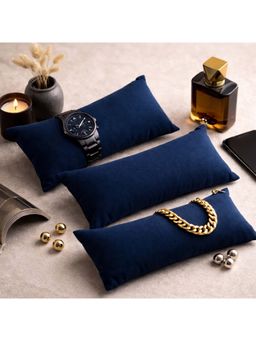 La Trove - Premium Velvet Pillow for Bracelets Organizer 7 Inch Pillow Blue (Pack of 3)