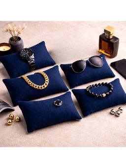 La Trove - Premium Velvet Pillow for Bracelets Organizer 7 Inch Pillow Blue (Pack of 5)