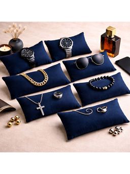 La Trove - Premium Velvet Pillow for Bracelets Organizer 7 Inch Pillow Blue (Pack of 7)
