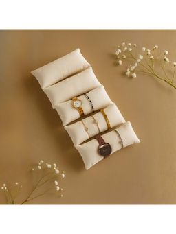 La Trove - Premium Velvet Pillow for Bracelets Organizer 7 Inch Pillow Cream (Pack of 5)