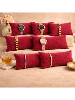 La Trove - Premium Velvet Pillow for Bracelets Organizer 7 Inch Pillow Darkpink (Pack of 7)
