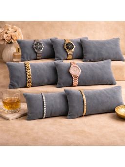 La Trove - Premium Velvet Pillow for Bracelets Organizer 7 Inch Pillow Grey (Pack of 7)