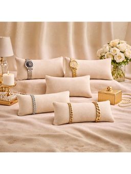 The Big Trove - Premium Velvet Pillow for Bracelets Organizer (7 Inch Pillow), Cream