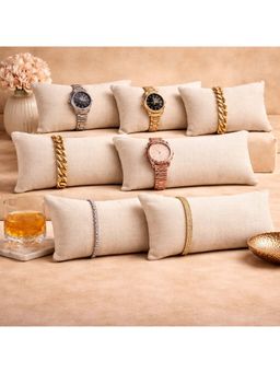 The Big Trove - Premium Velvet Pillow for Bracelets Organizer (7 Inch Pillow), Cream