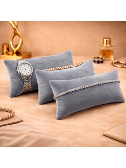 The Big Trove - Premium Velvet Pillow for Bracelets Organizer (7 Inch Pillow), Grey