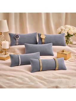 The Big Trove - Premium Velvet Pillow for Bracelets Organizer (7 Inch Pillow), Grey