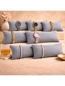 The Big Trove - Premium Velvet Pillow for Bracelets Organizer (7 Inch Pillow), Grey