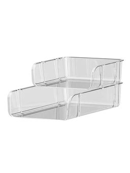 House of Quirk - Transparent File Organizer Acrylic Stackable Desk Organizers and Accessories Tray