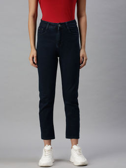 SHOWOFFFF - Women Blue Mom Fit Jeans