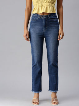 SHOWOFFFF - Women Blue Straight Fit Jeans