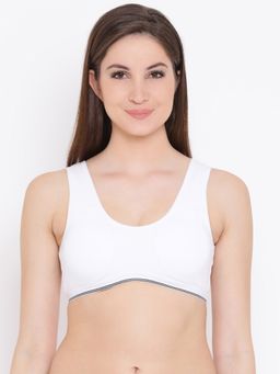 Clovia - Cotton Solid Lightly Padded Full Cup Wire Free Bra - White