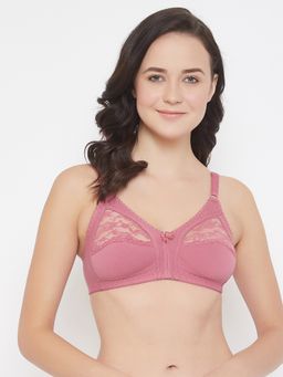 Clovia - Cotton Non-Padded Full Cup Wire Free Everyday Bra - Pink