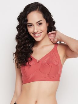 Clovia - Polyamide Solid Non-Padded Full Cup Wire Free Everyday Bra - Rust