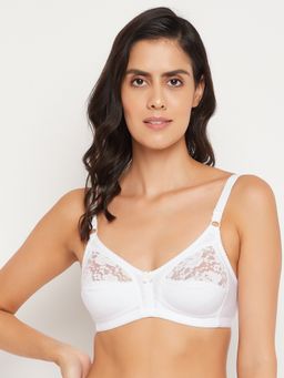 Clovia - Cotton Non-Padded Full Cup Wire Free Everyday Bra - White