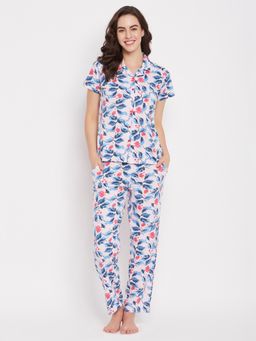 Clovia - Cotton Printed Shirt & Pyjama (Set of 2)
