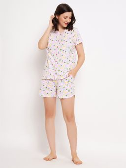 Clovia - Cotton Printed Top & Shorts (Set of 2)
