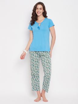 Clovia - Cotton Printed Top & Pyjama (Set of 2)