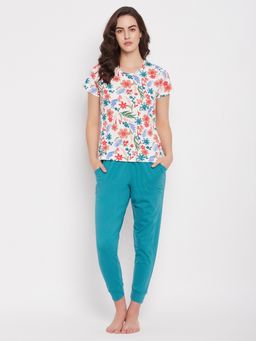 Clovia - Cotton Printed Top & Pyjama (Set of 2)