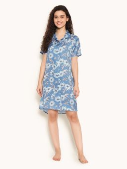Clovia - Satin Printed Short Nightdress