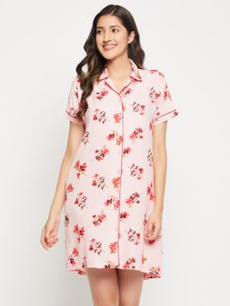 Clovia - Rayon Printed Short Nightdress