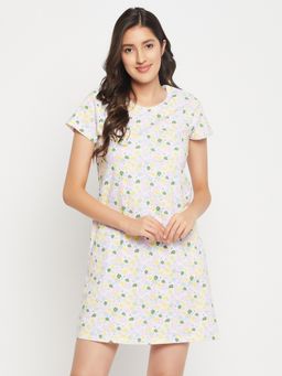 Clovia - Cotton Printed Short Nightdress