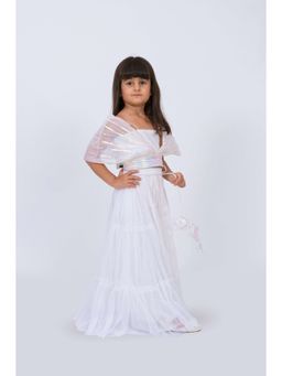 Elaisha - Girls Designer Crop Top with Drape Dupatta & Skirt (Set of 2)