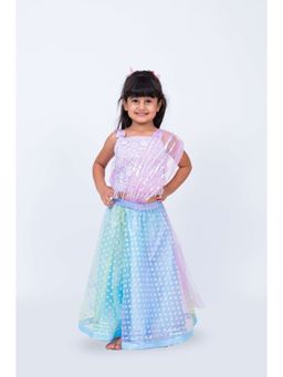 Elaisha - Girls Sequin Embellished Choli with Lehenga & Dupatta (Set of 3)