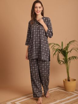 Indreams - Ethnic Motifs Printed Pure Cotton Night suit (Set of 2)